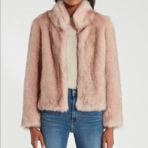 topshop pink faux fur coat